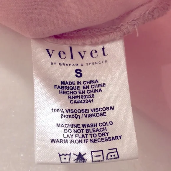 Velvet, Revolve brand peony pink Kaia top, Sz S - Picture 7 of 8